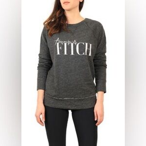 Abercrombie + Fitch Women’s Gray Cotton Logo Crewneck Sweatshirt Size Large EUC